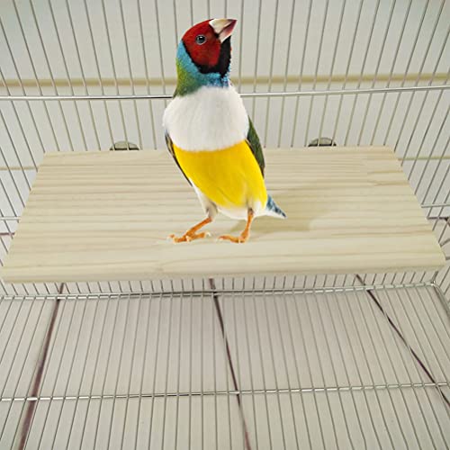 3Pcs Pet Parrot Bird Cage Perches Square Wooden Stand Platform Budgie Toys Bird Tree Perches for Parakeets (3Pcs)