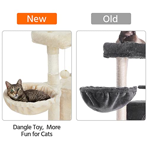 42in Cat Tree Tower for Indoor Cats (Beige)