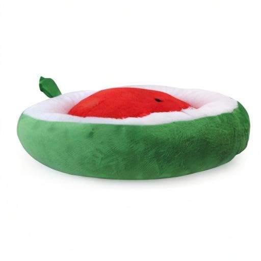 Soft Plush Small Cute and Cozy Watermelon Dog Cat Bed (Watermelon)
