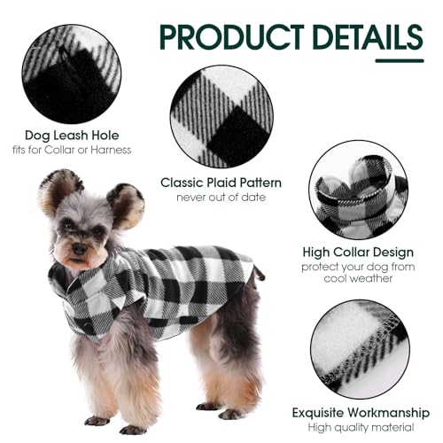 Dog Fleece Vest (Black Plaid / Small (Chest Girth: 16.1'' ))