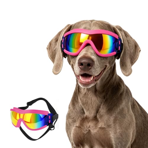 Dog Goggles Dog Sunglasses for Medium to Large Breed Anti (Large / Pink)