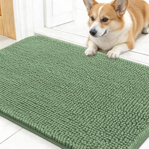 Dog Door Mat for Muddy Paws 30x17 (Olive Green / 30" X 17")