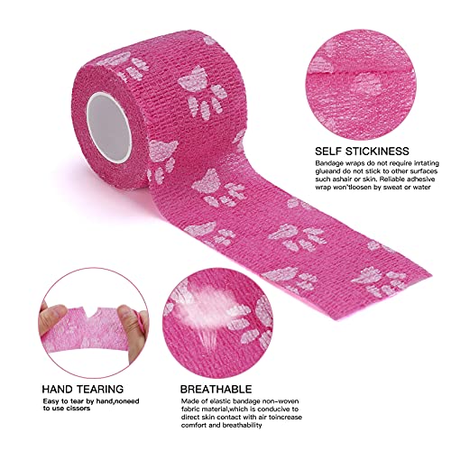Vet Wrap Self Adhering Bandage Wrap Cohesive Bandage Multi (Mixed-1 6 Rolls)