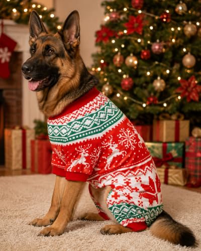 4 Pack Christmas Fleece Dog Pajamas for Extra Large Dogs (XXX-Large)