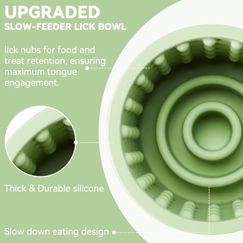 Dog Slow Feeder Lick Bowl (M-L / Green)