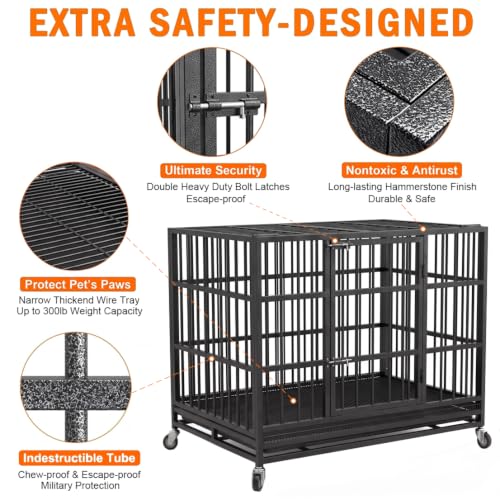 38" Heavy Duty Dog Crate (Black)