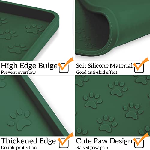 Pet Placemat for Dog and Cat (31.5"L x 23.6"W / Hunter Green)