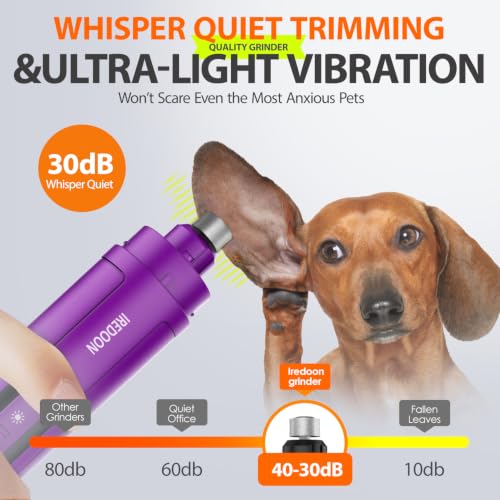 Dog Nail Grinder with 4 LED Lights (Purple)