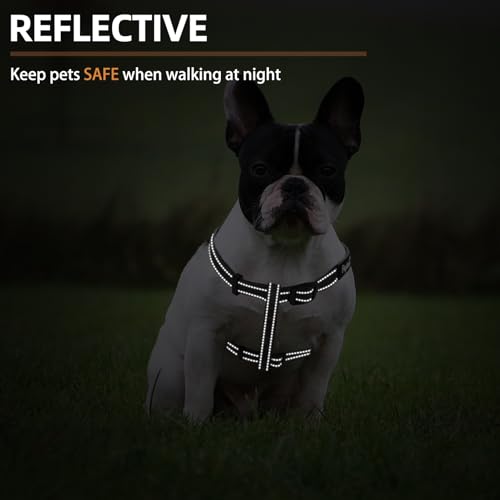 No Pull Dog Harness Small Sized Step (Black(Reflective) / Small)