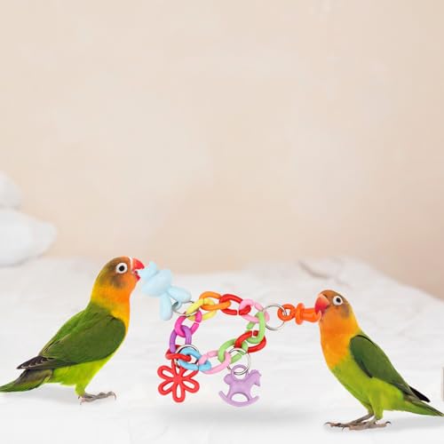 Bird Parrot Foot Toy Chewing Swing Bite Toy Plastic Parrot Toys Bird Toys Macaw Toys for Lovebirds Conures Caiques Sun Parakeet Cockatiel Budgie (Plastic Swing)