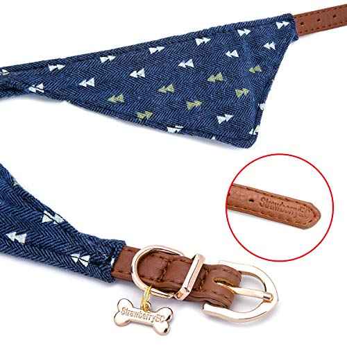 Puppy Collars for Small Dogs (Bandana-Navy-Note)