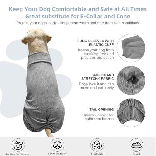 Dog Pyjamas PJS Sweater Clothing and Loungewear Suitable for Large to Giant Breeds of Dogs (Sweater Gray / 6XL)