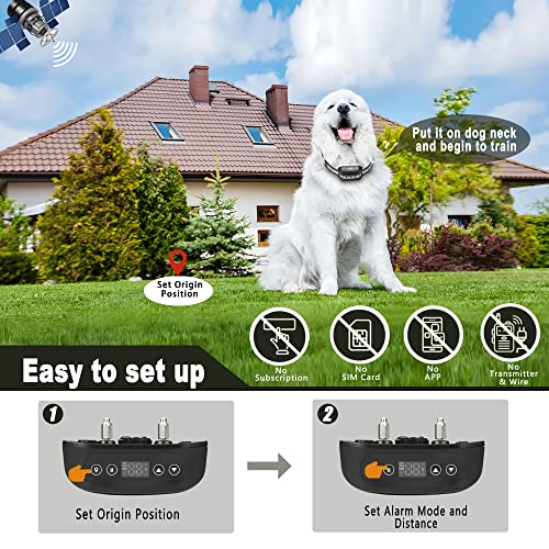 GPS Wireless Dog Fence System for 2 Dog (Black)