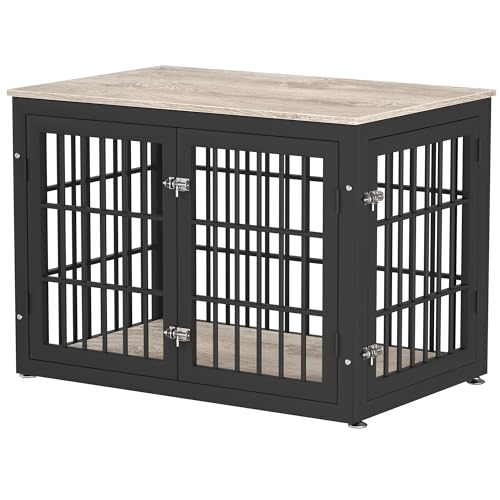 38" Heavy Duty Dog Crate Furniture for Large and Medium Dogs (Greige / 38.3"L x 25.4"W x 27.7"H)