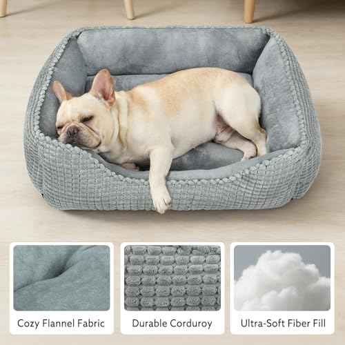 Dog Beds for Medium Dogs Washable (Light Gray / M(25’’x 21’’x 8’’))