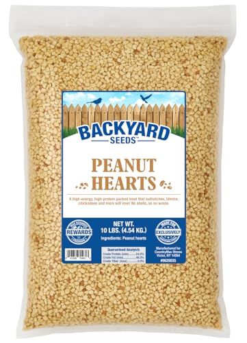 Backyard Seeds Peanut Hearts for Wild Birds 10 Pounds (10 Pound (Pack of 1) / Peanut Hearts)