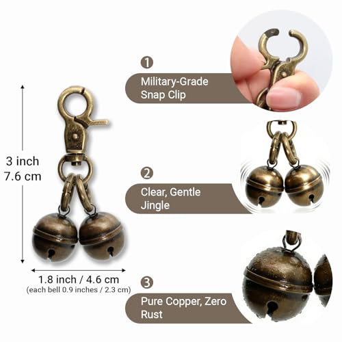 Copper Bells for Dog Training to Go Outside (Lobster Clasp (for Medium & Large Dogs))