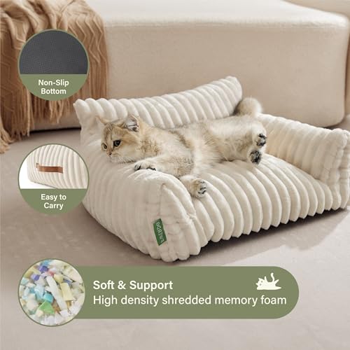 Cute Couch Bed for Pets (36.0"L x 27.0"W x 10.0"Th / Cream)