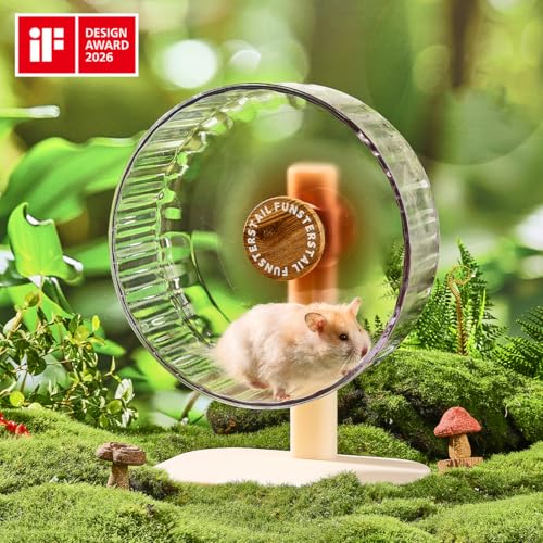 Super Silent Hamster Wheel 12 Inch (Wood Brown / Large(12 inch))