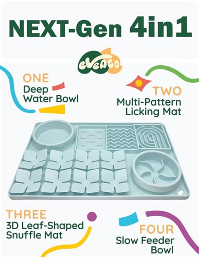Slow Feeder Bowl for Dogs and Cats (Mint Green)