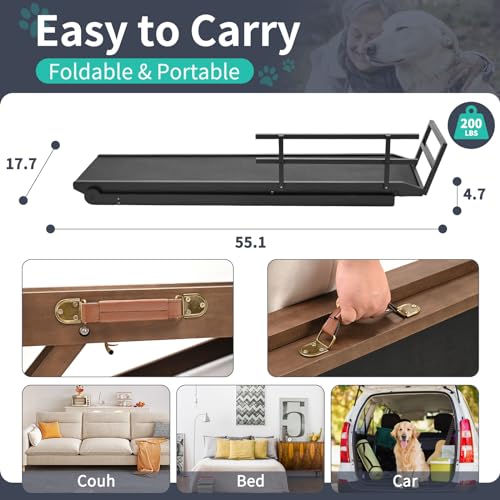 Dog Ramp for Bed & Couch (Black / L-for 27.5''H Bed)