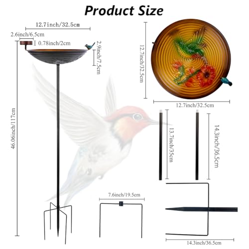 Metal Bird Baths for Outdoors (Orange)