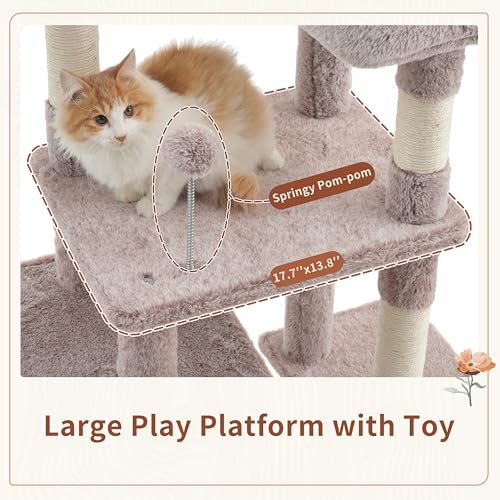 55.1'' Cat Tree Tower for Indoor Cats (55.1 inch / Muchroom)