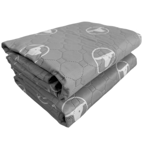 2 Pack 36"x36" Reusable Playpen Training Pad for Puppies (Gray White / 36"x36" (2 Packs))