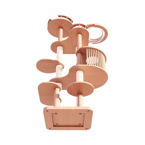 Cat Tree 72.3" Solid Wood Multi (L23.6"xW23.6"xH72.3"(with Cat Scratching Mat Pad))