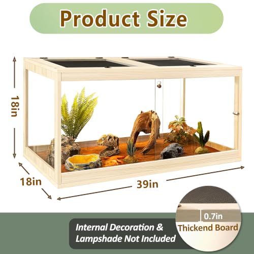Bearded Dragon Tank 60 Gallon (Oak / 60 Gallon (39x18x18) Inch)