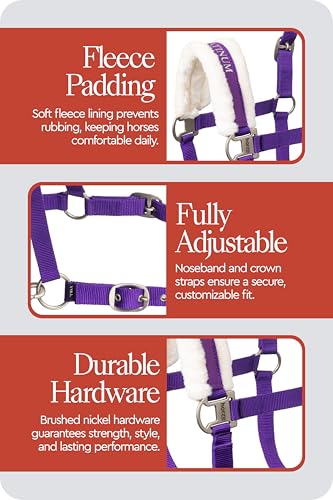 Howard Soft Fleece Horse Halter (Cob / Purple)