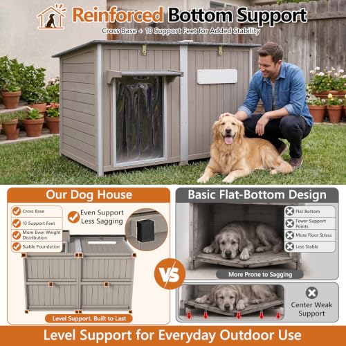 55" XL Insulated Outdoor Dog House for Large Dogs