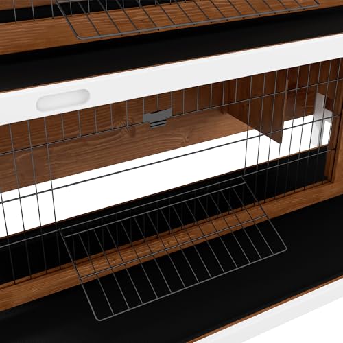 54" 2 Story Large Rabbit Hutch Bunny Cage (Coffee Brown)