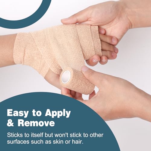 16 Pack Self Adhesive Bandage Wrap (Beige / 2IN - 16Pack)
