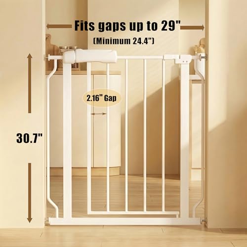 Narrow Baby Gate 24.4 (White / 24.02"-29.13"/61-74CM)