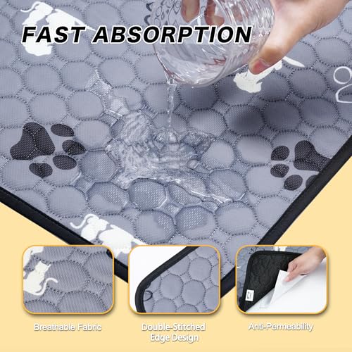 Washable Pee Pads for Dogs (Gray / 24"x48"(Pack of 2))
