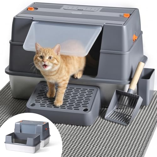 Stainless Steel Cat Litter Box with Lid
