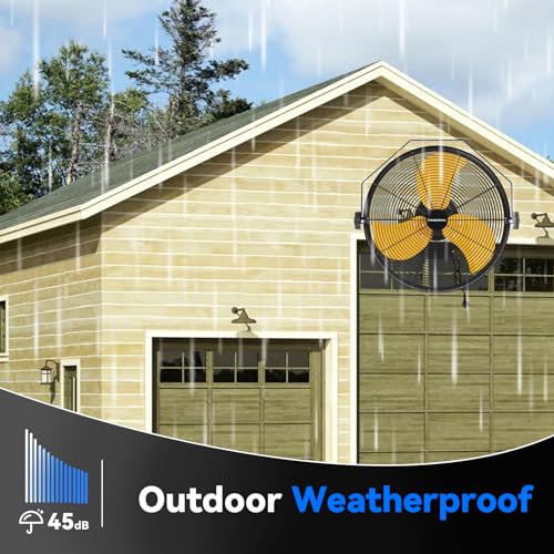 2600 CFM 14 inch Outdoor High Velocity Wall Mounted Fan (Yellow / 14 inches)