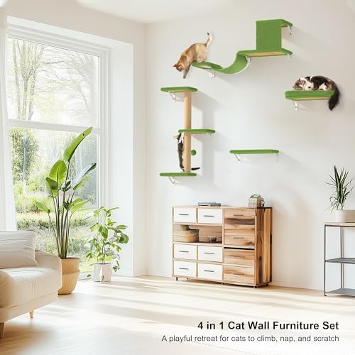 Cat Wall Shelves (Green)