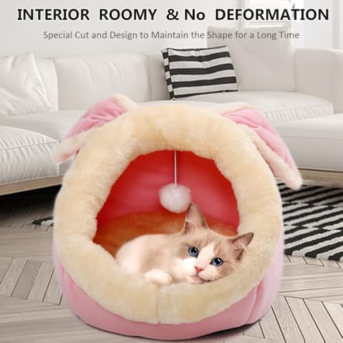 Cat Beds for Indoor Cats (Rabbite Pink / L)