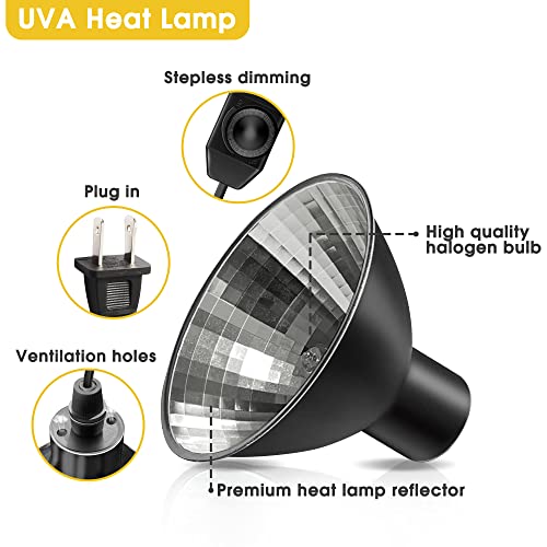 Reptile Heat Lamp G9 Halogen Heat Bulb Dome Reptile Light Fixture (Warm Light / 2 Pack)