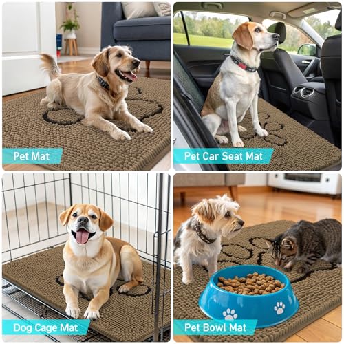 Dog Door Mat for Muddy Paws 40x32 (Tan / 40" X 32")