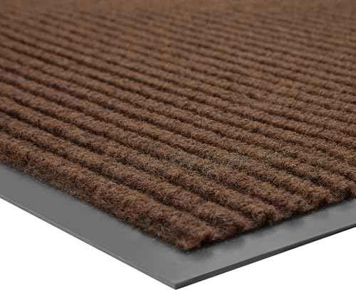 Front Door Mat (3' x 6' (Rectangular) / Brown Striped)