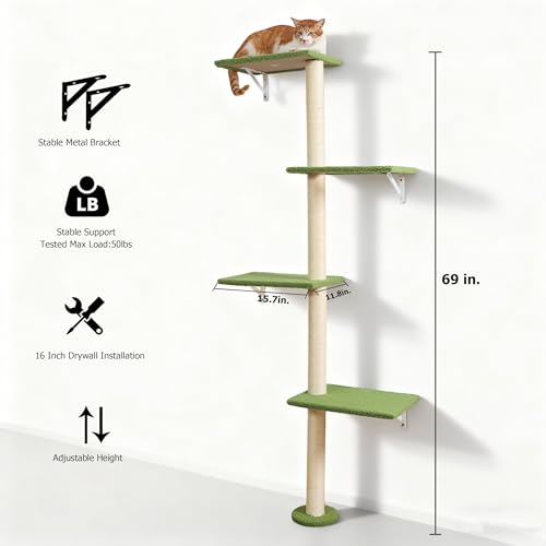 Wall Mounted Cat Tree (green)