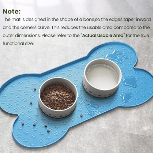 Dog Food Mat Anti (19.4" x 9.8" / Blue)