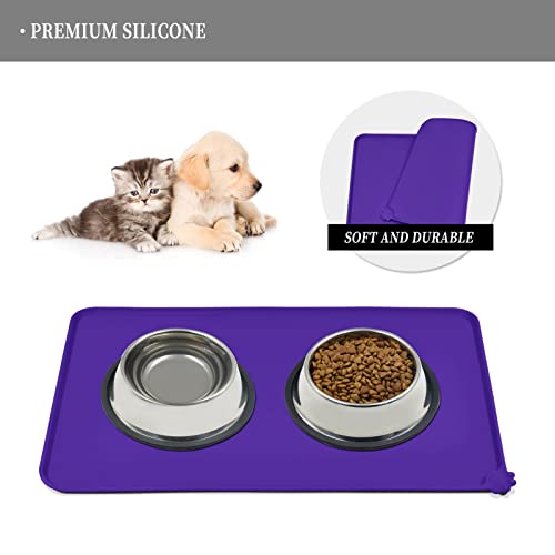 Silicone Pet Feeding Mat (Purple / 32" x 24")