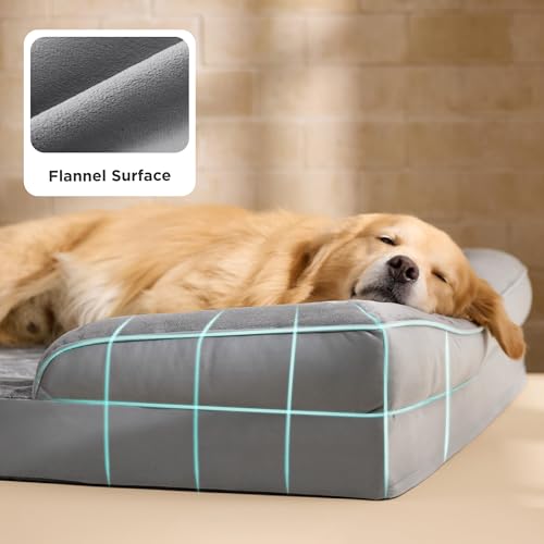 Orthopedic XLPlus Dog Bed Extra Large Washable Original Design (Grey / 48"l X 35"w X 8"th)