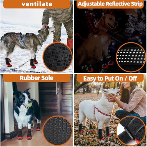Dog Shoes for Hot Pavement Anti (Size 6: 2.55''x2.36''(L*W))