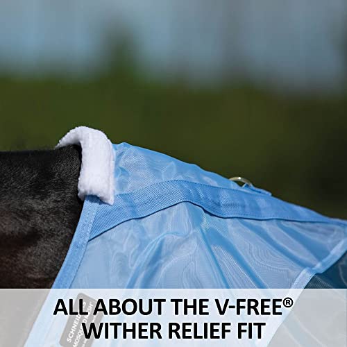 Adjusta Fit Mosquito Mesh Hybrid II Horse Fly Sheets (Horse Size 72 / V-Free Surcingle / Blue)
