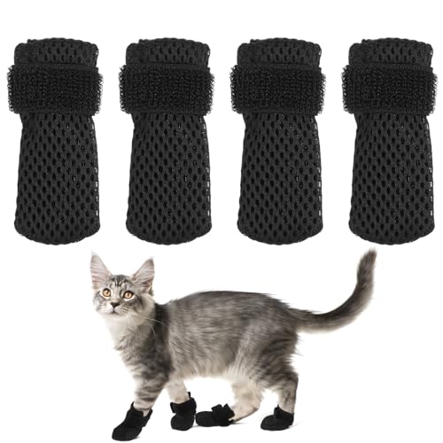 Cat Booties to Prevent Scratching (Black / 10X9X0.5CM)